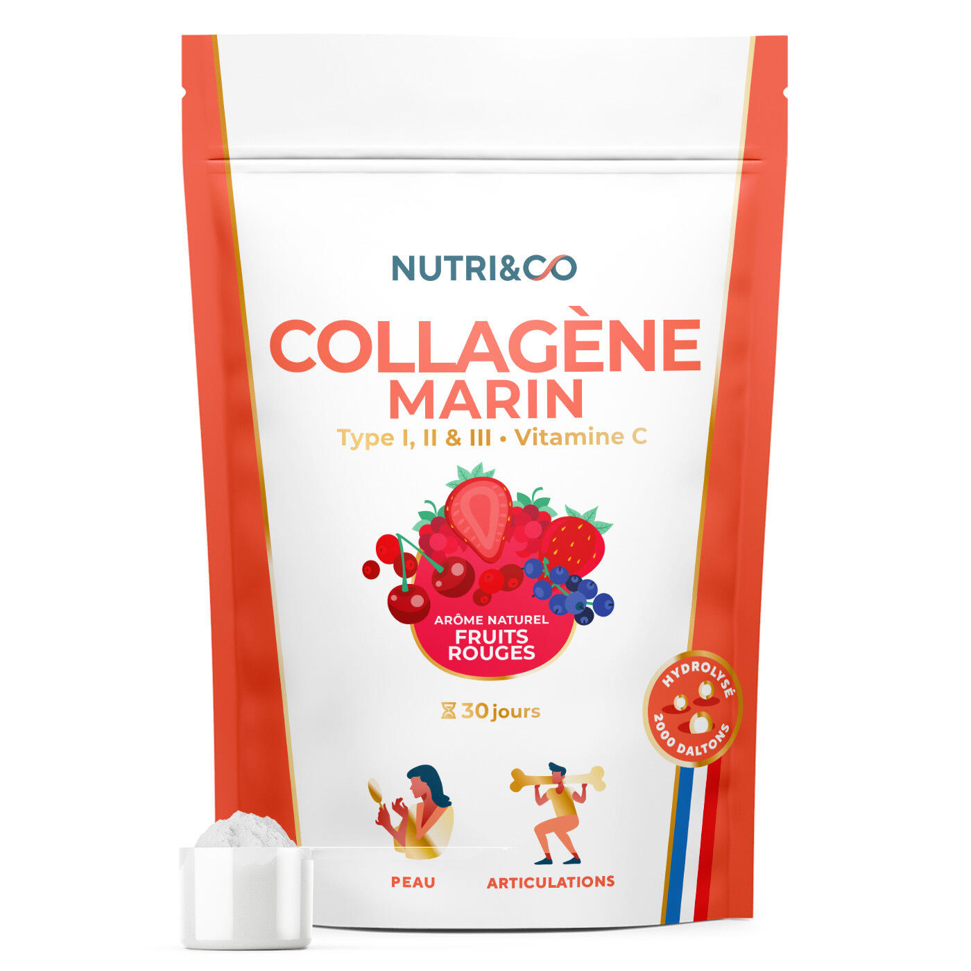 Collagène Marin - Santé et Prévention Articulaire - Goût Fruits Rouges - 180g 1/3