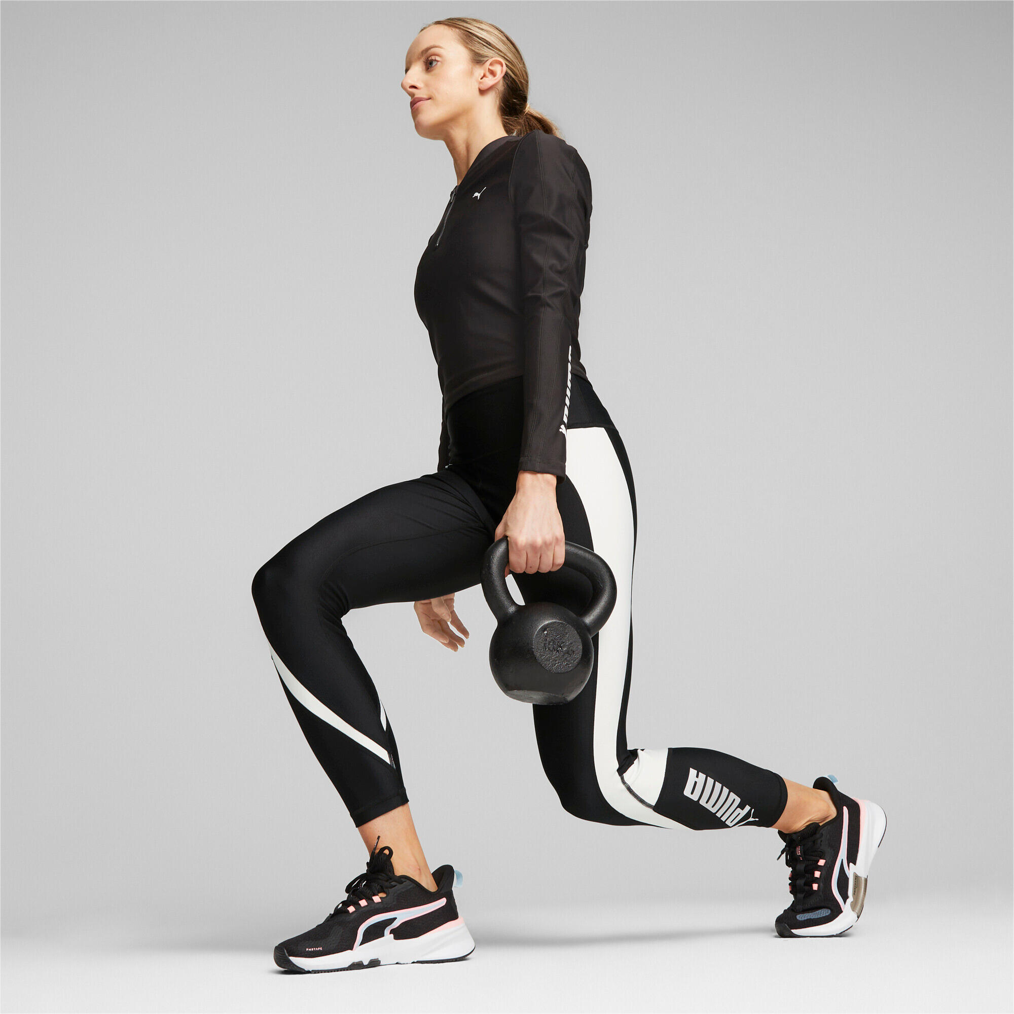 PUMA FIT Eversculpt Training Top Quarter-Zip - Preto-Branco 2/7