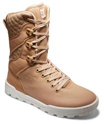 Bottes DC Shoes Nadene High Leg Leather Lace-up, Beige, Femmes