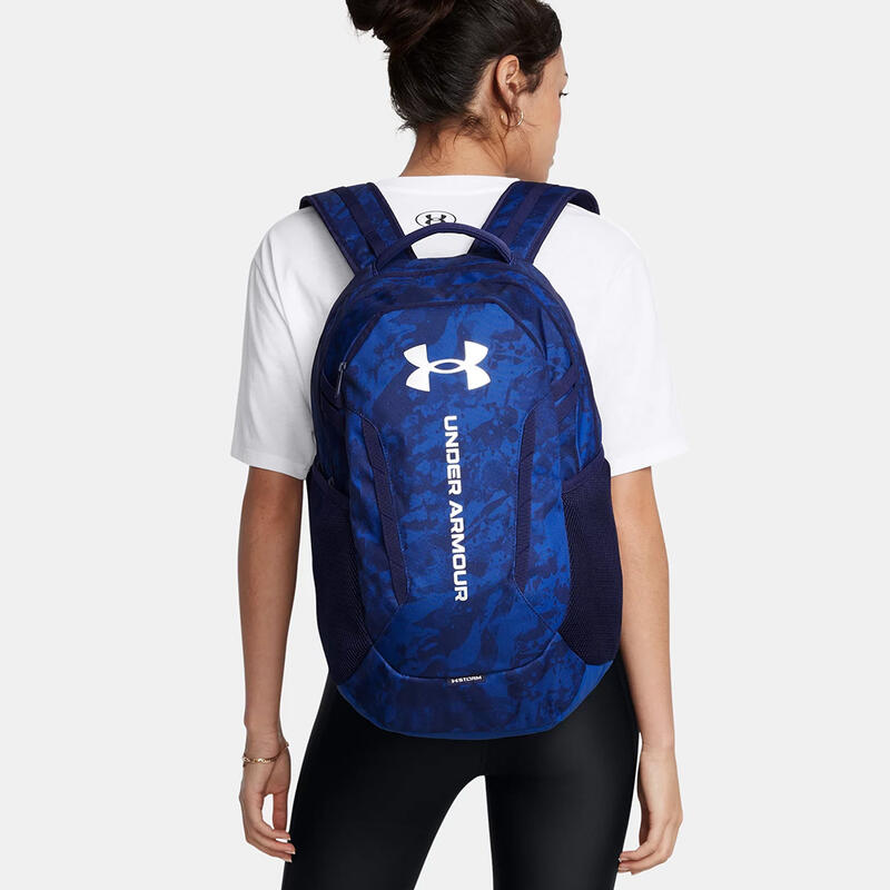 Mochila Under Armour 29l Hustle 6.0 Camuflaje Tech Azul Y Marino