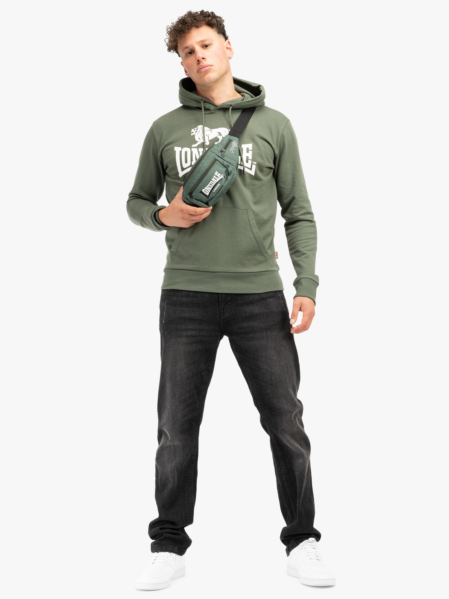 Felpa con cappuccio Lonsdale Fremington 3/6