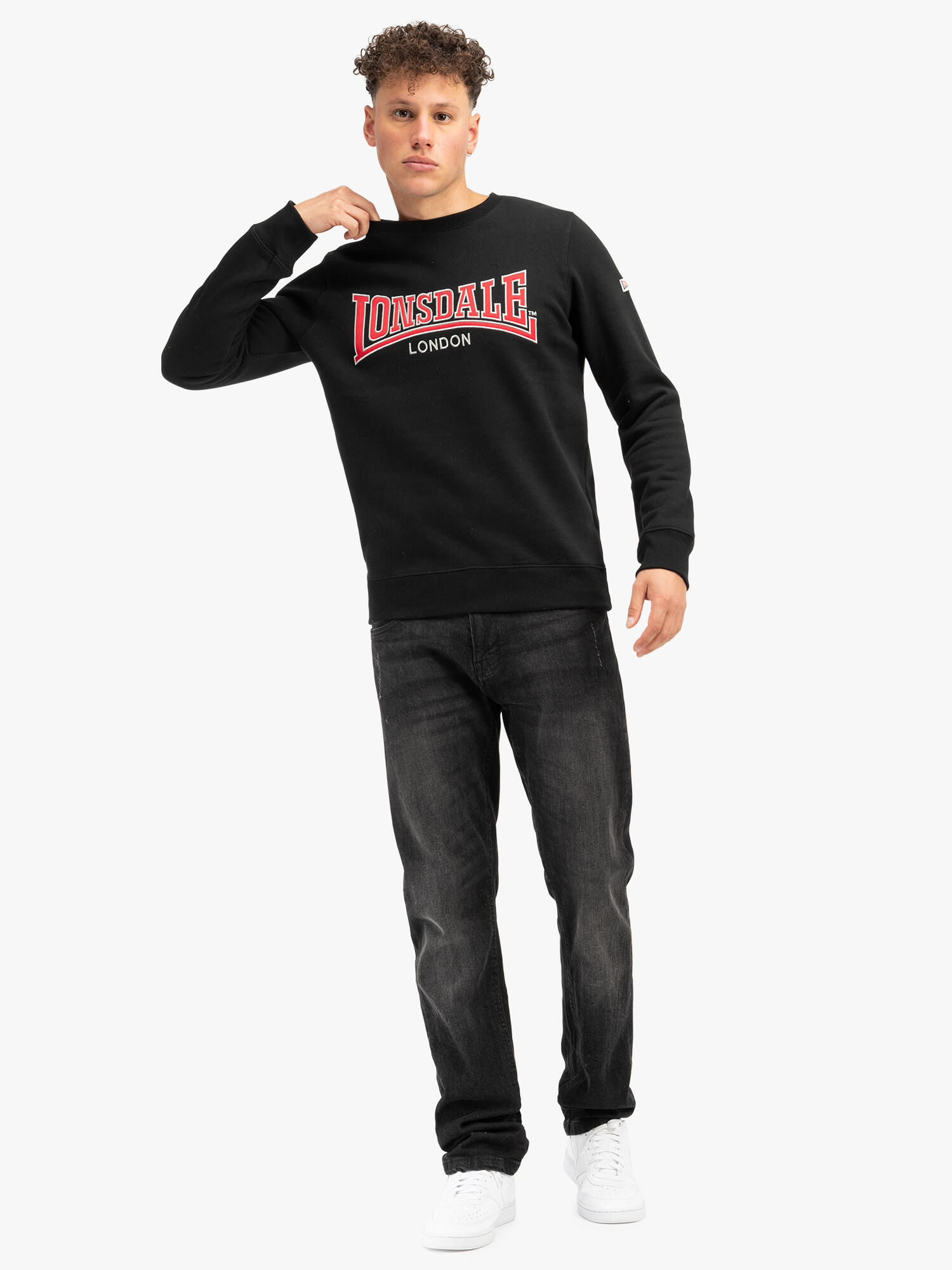 LONSDALE Heren sweatshirt ronde hals slim fit BERGER LP181 3/6