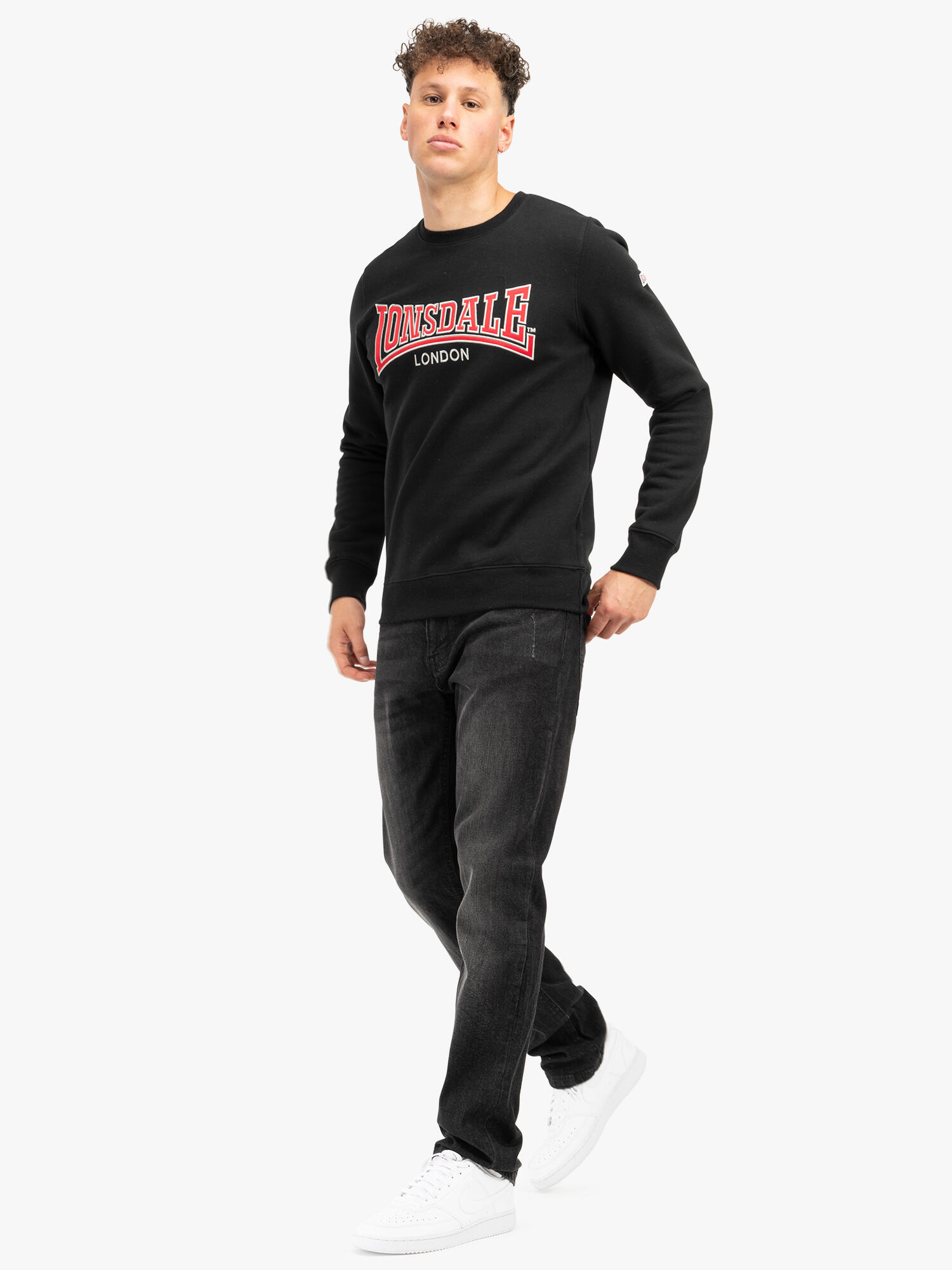 LONSDALE Heren sweatshirt ronde hals slim fit BERGER LP181 4/6