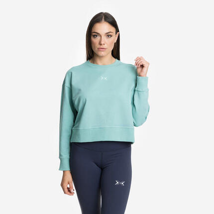 Sweat-shirt Femme Crop en Jersey Stretch
