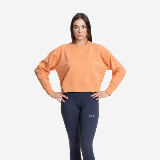 Sweat-shirt Femme Crop en Jersey Stretch