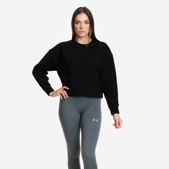 Sweat-shirt Femme Crop en Jersey Stretch