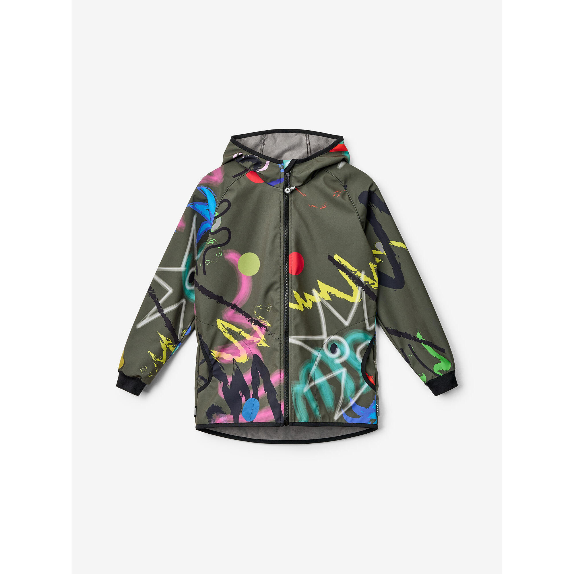 UNUO Dětská softshellová bunda s fleecem Basic, Khaki, Fantazie