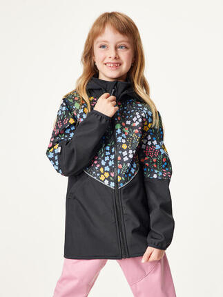 Softshell-Jacke mit Fleece für Kinder Slim, Schwarz, Khaki, Fantasie