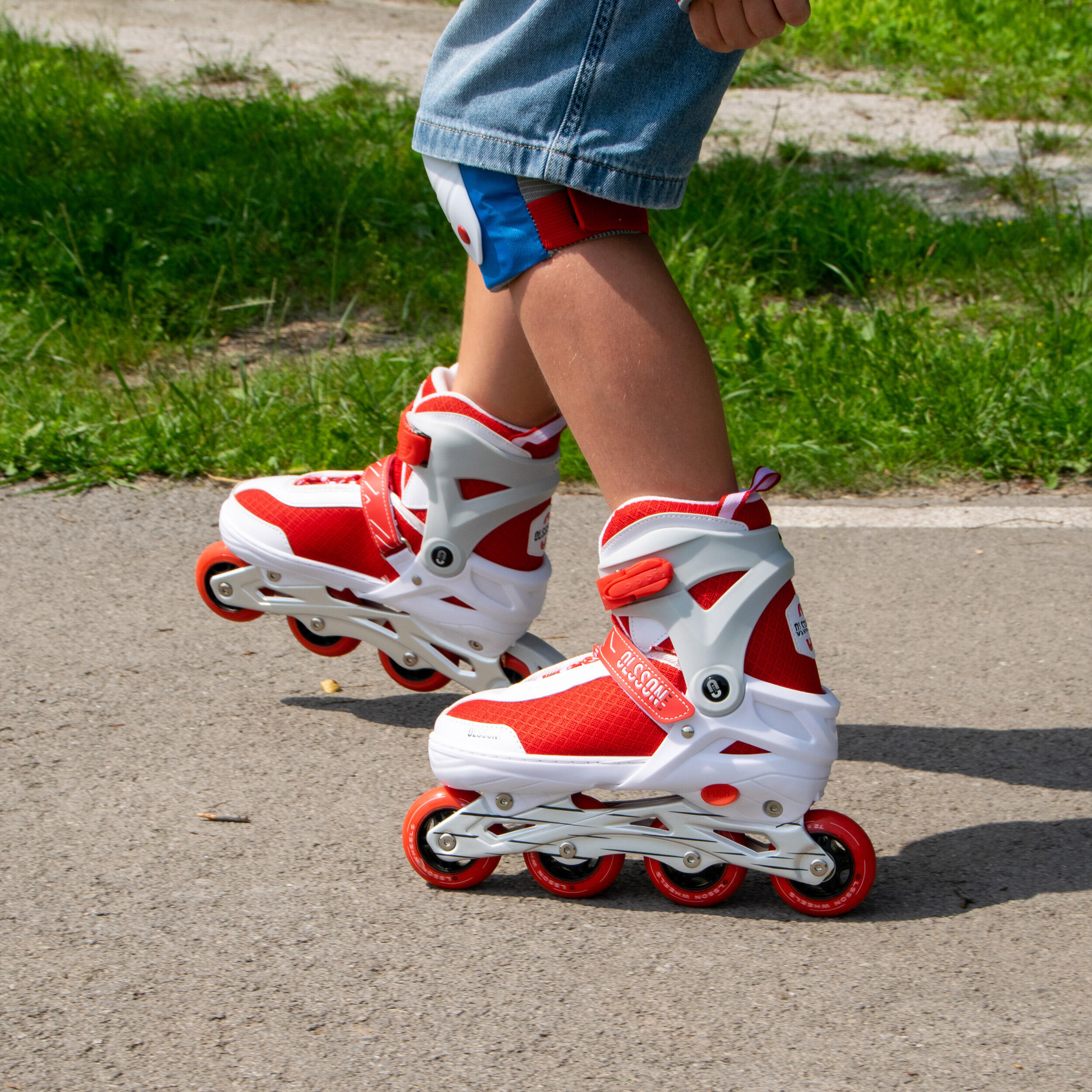 Patines Línea OLSSON HALLEY Rojo talla ajustable (32-35) ABEC7 chasis aluminio 5/7