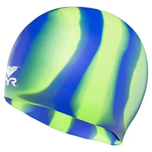 TYR Multi Colour Silicone Swim Cap Green / Blue