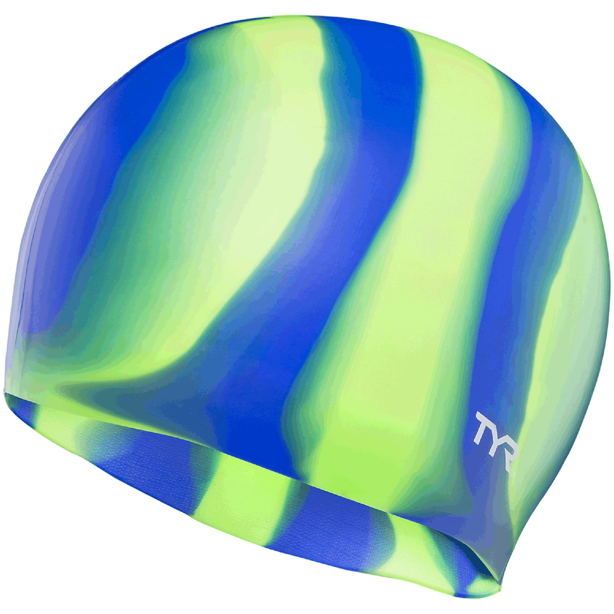 Gorro de natación de silicona multicolor TYR verde/azul 2/2