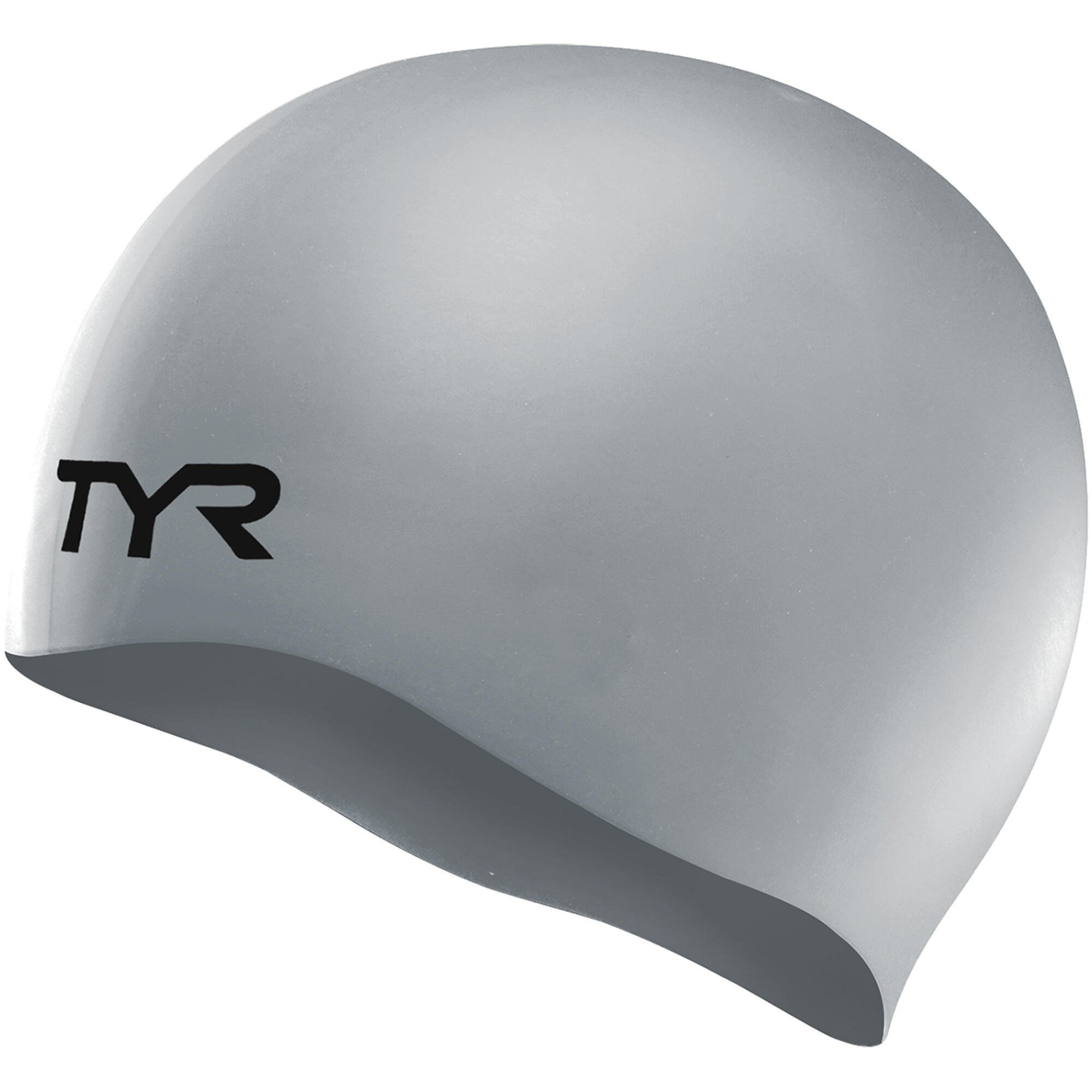 TYR Wrinkle Free Silicone Swim Caps Silver 2/3