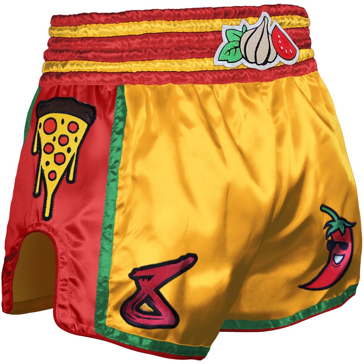 Pantaloncini Muay Thai 8 WEAPONS Muay Pizza – Giallo – S 2/2