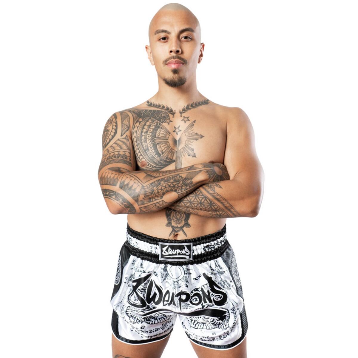 Pantaloncini da Muay Thai - Carbonio - Sak Yant Tigers