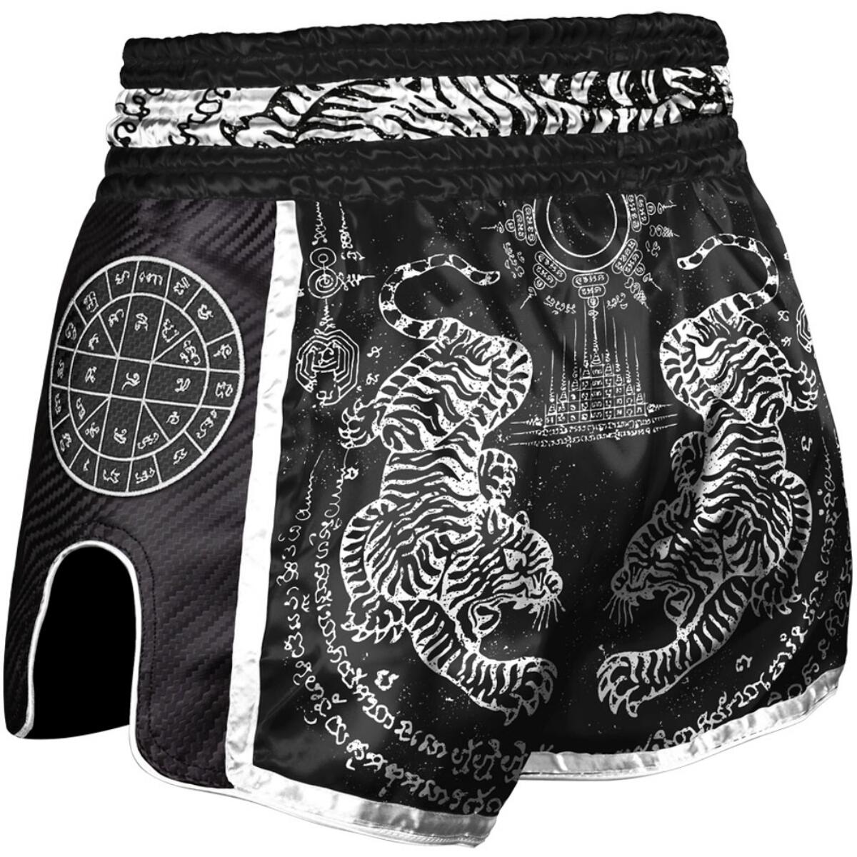 8 Weapons Muay Thai Shorts Carbon - Sak Yant Tigers 2/7