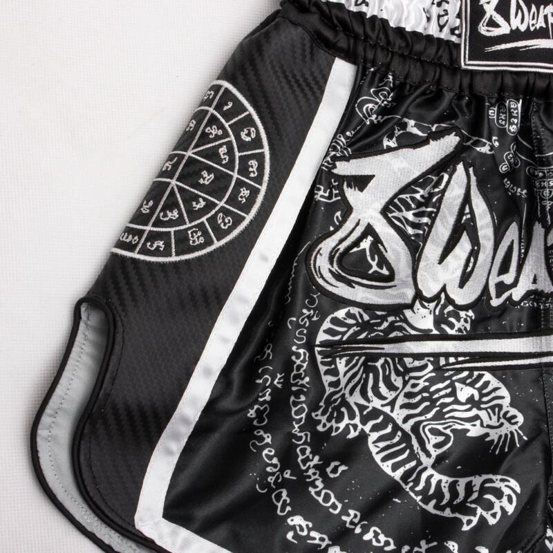 Muay Thai Shorts s Carbon - Sak Yant Tigers