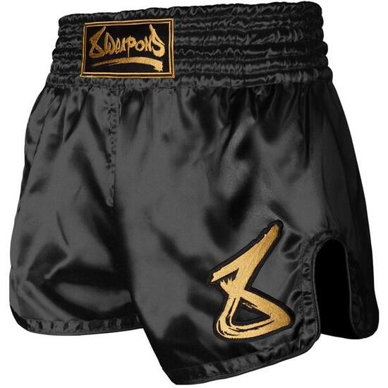 8 Weapons Spodenki Muay Thai Strike Czarne/Złote