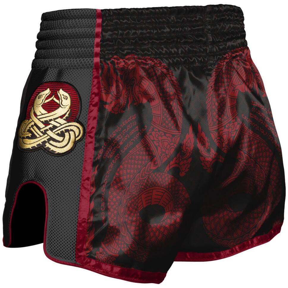 8 Weapons Spodenki Muay Thai Naga Czarne/Czerwone