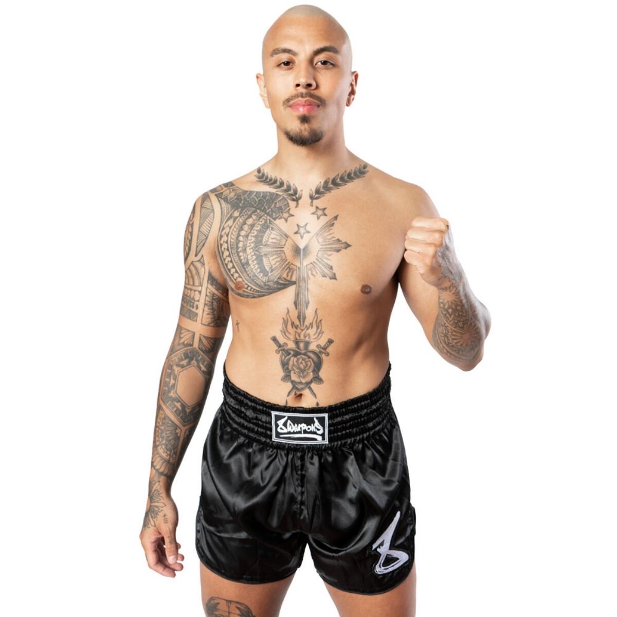 Pantaloncini Muay Thai 8Weapons Strike – Nero/Bianco – L 5/7