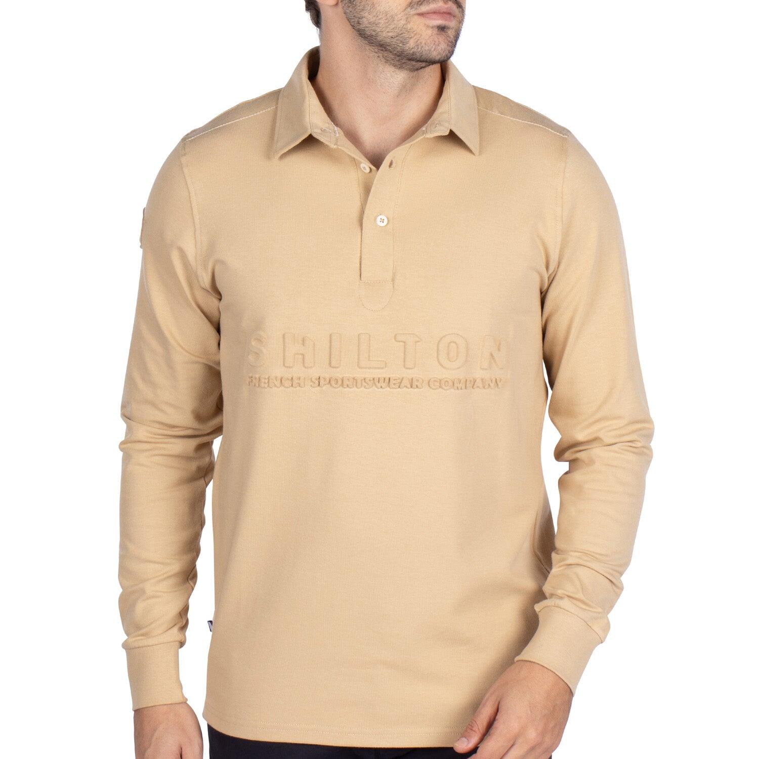 Shilton - Polo Relief Basic Homme - Polo Manches Longues - Beige - Decathlon