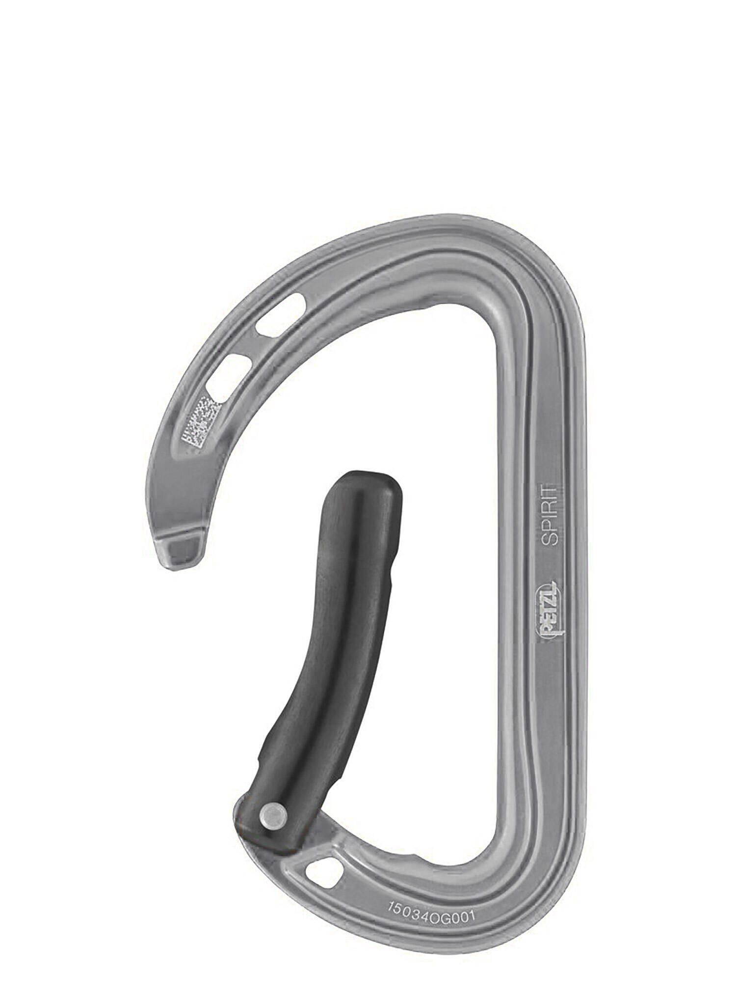 Mousqueton Petzl SPIRIT gris porte courbée léger Keylock taille standard 2/2