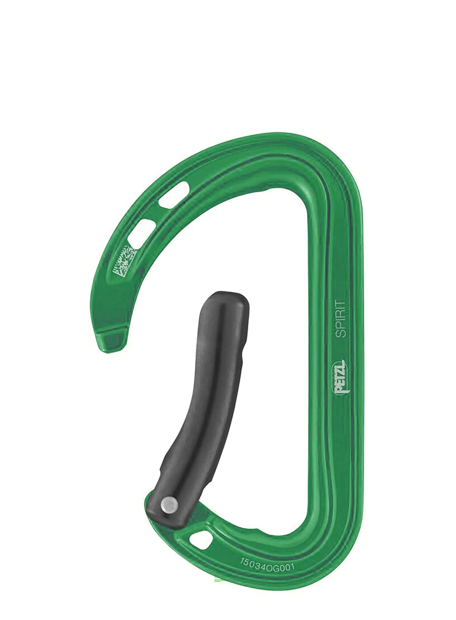 Mousqueton Petzl SPIRIT M061AB04 vert porte courbée Keylock léger polyvalent 2/2