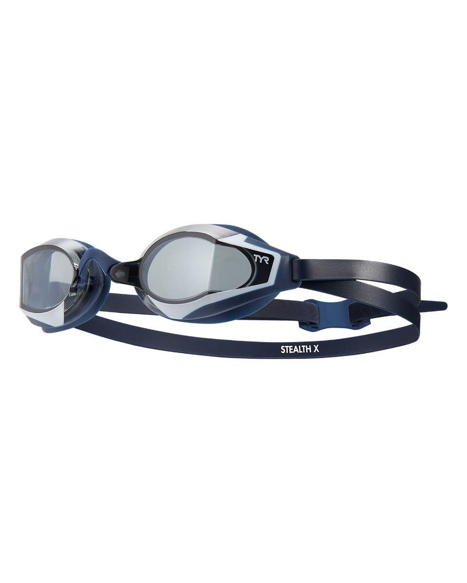 TYR Stealth X Goggles - Smoke /  Navy Blue 1/2