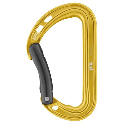Carabiner Petzl Spirit Yellow Lightweight Curved Gate Keylock