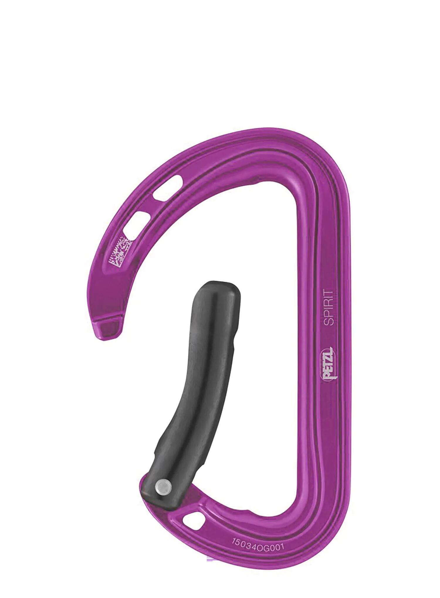 Mousqueton Petzl Spirit porte recourbée violet Keylock léger polyvalent 2/2