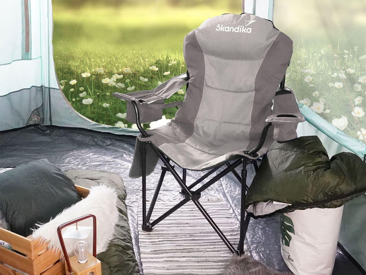 Campingstuhl Relax Comfort - Bequemer Klappstuhl mit Getrnkehalter und  Khlfach | Decathlon