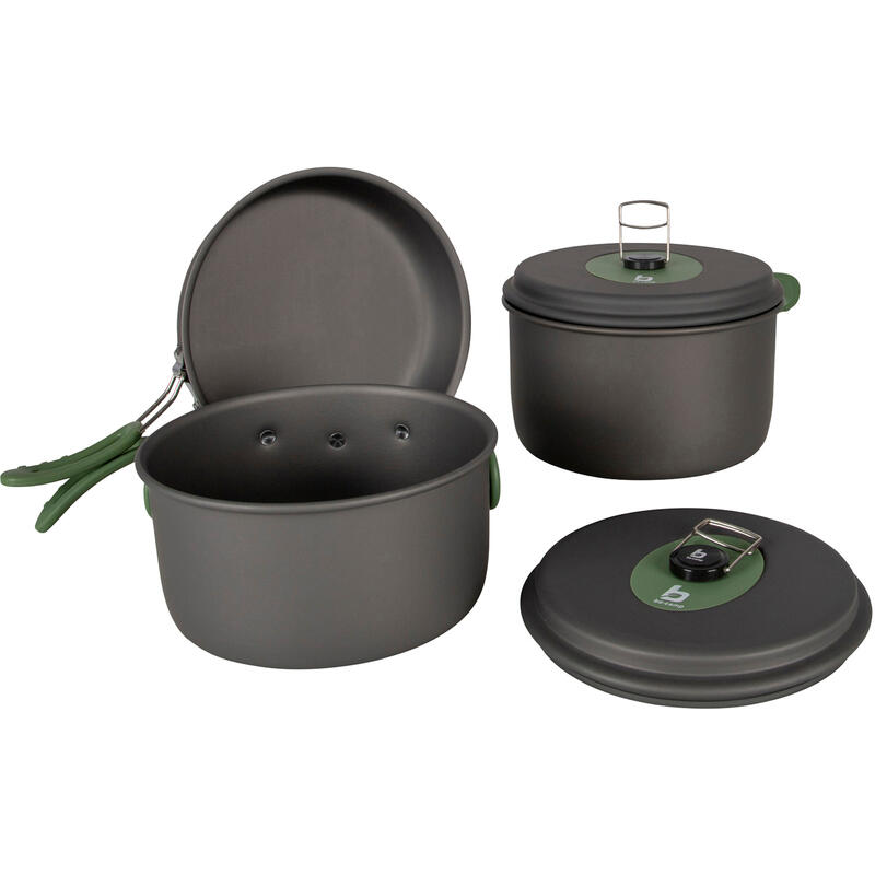 Set de cuisine camping Explorer 3pcs Vaisselle Casserole Poêle Empilable Alu