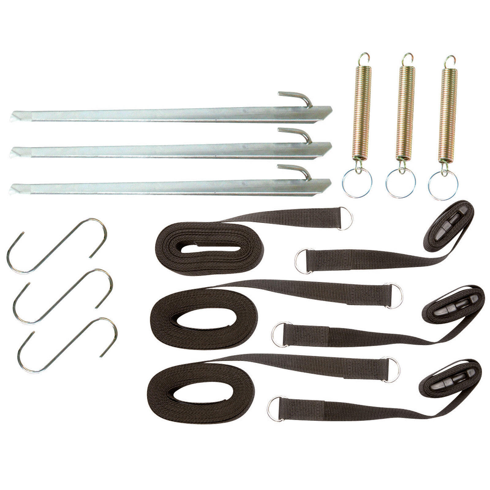 Bo-camp - Lot De 3 Sangles Anti-tempête Pour Auvents Bande Serrage Auvent Caravane 5 M - Hauban De Tente - Noir - Taille Unique - Decathlon