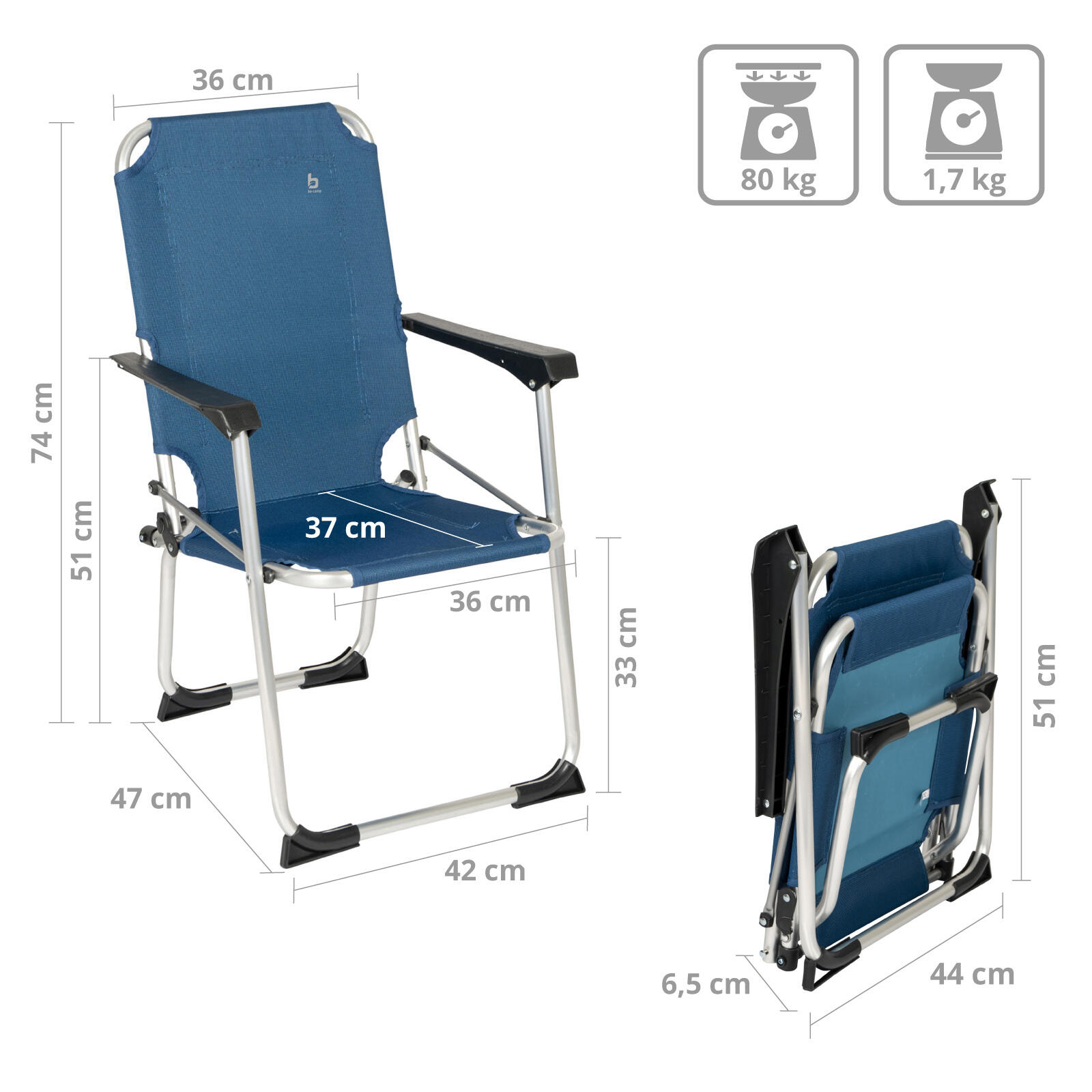 Chaise enfant - Copa Rio - Aluminium - Océan 2/7