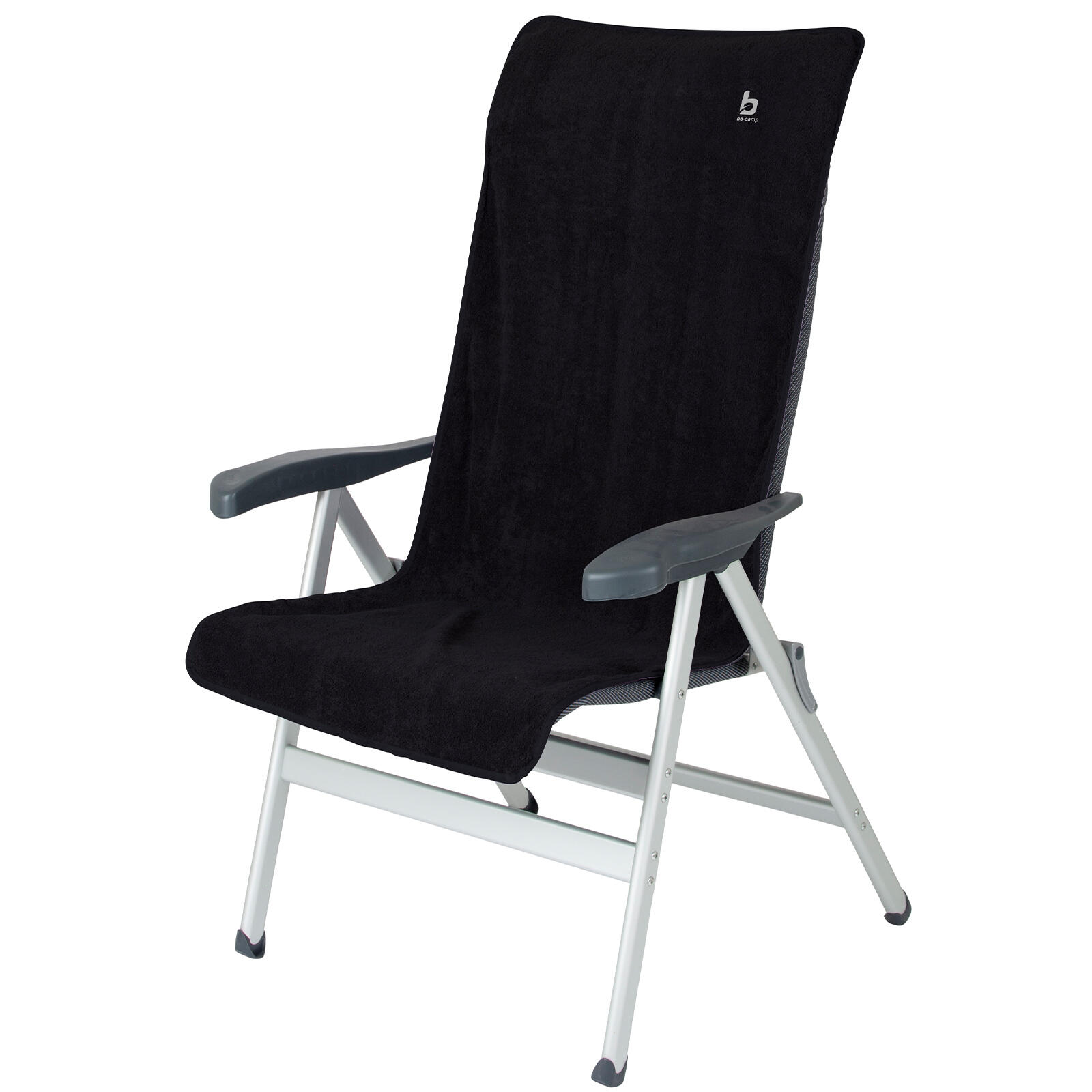 Bo-camp - Tissu Éponge Siège Coussin Chaise À Haut Dossier Housse De Jardin Camping - Fauteuil - Gris - Taille Unique - Decathlon