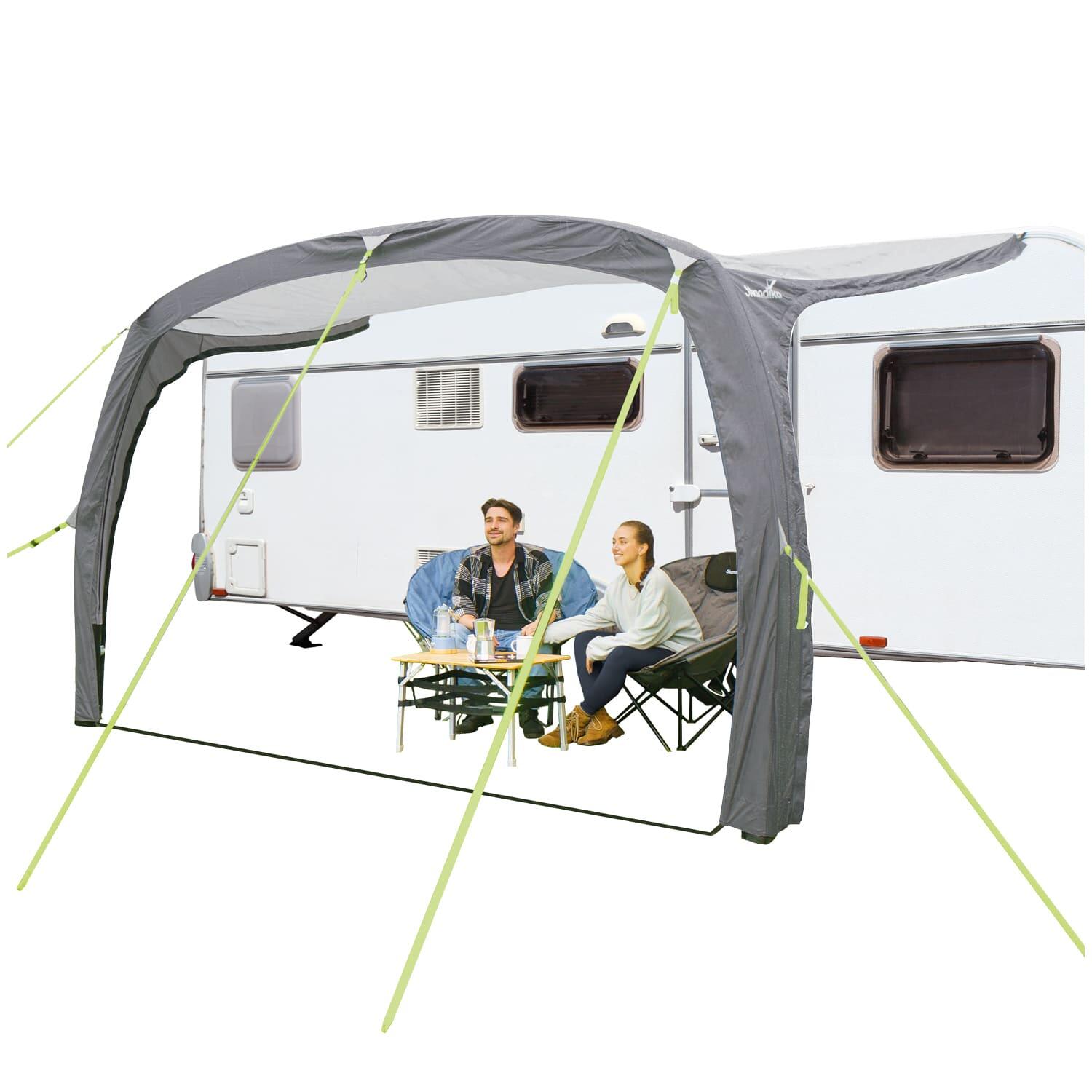 Skandika - Auvent Vika Air Caravan 400 - Avancée Gonflable Sans Parois Latérales - Caravane - Séjour De Tente - Gris - No Size - Decathlon