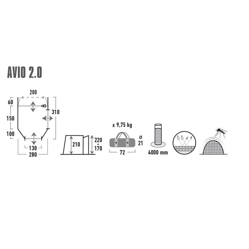 Namiot do busa/campera High Peak Avio 2.0 lekki wysokość stania 2,10 m