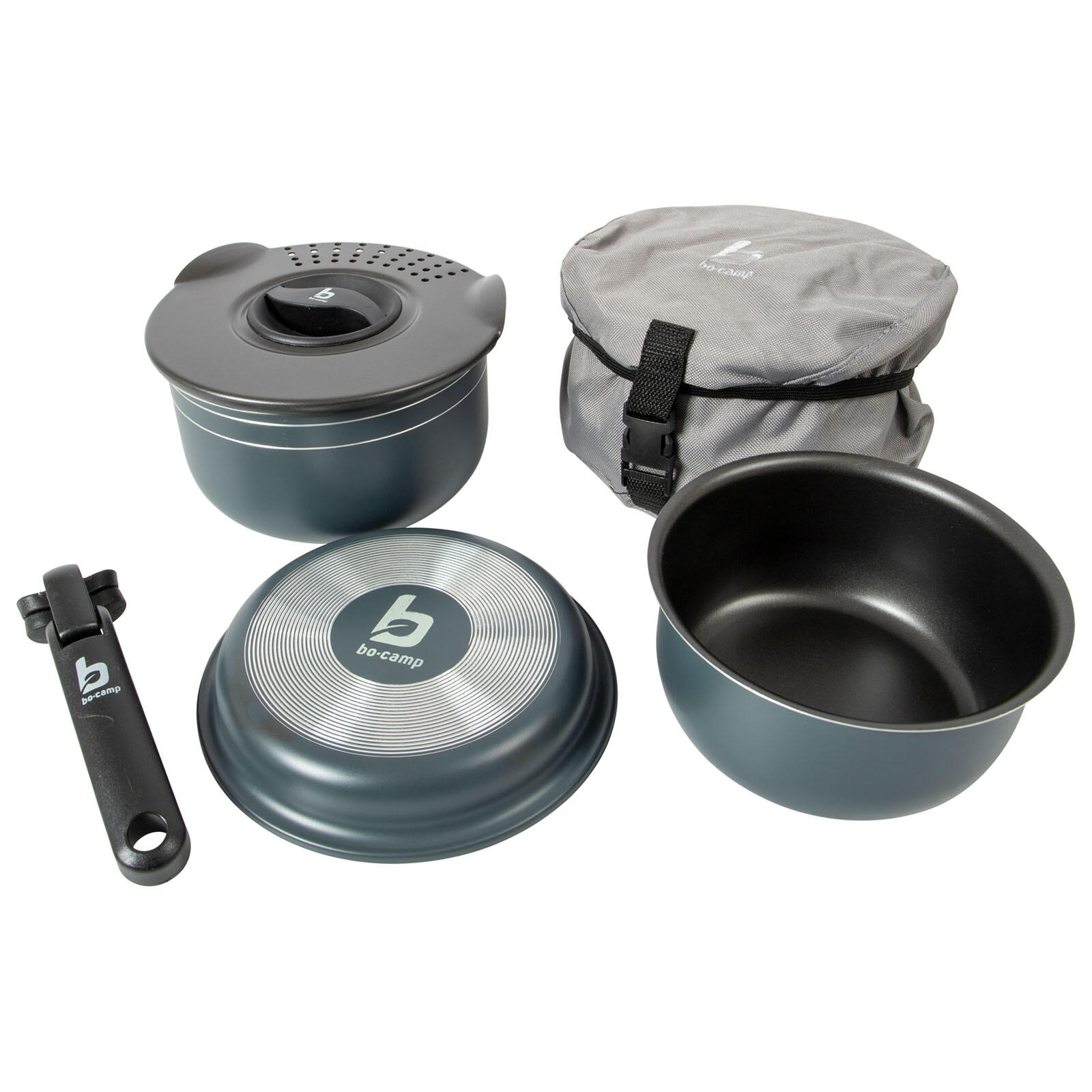 BO-CAMP Kookset trekking aluminium camping kookgerei pan 5 stuks
