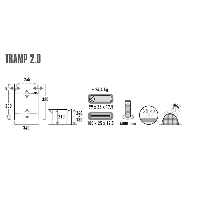 Tente de bus Tramp 2.0 Van SUV VW camping Auvent 4000 mm