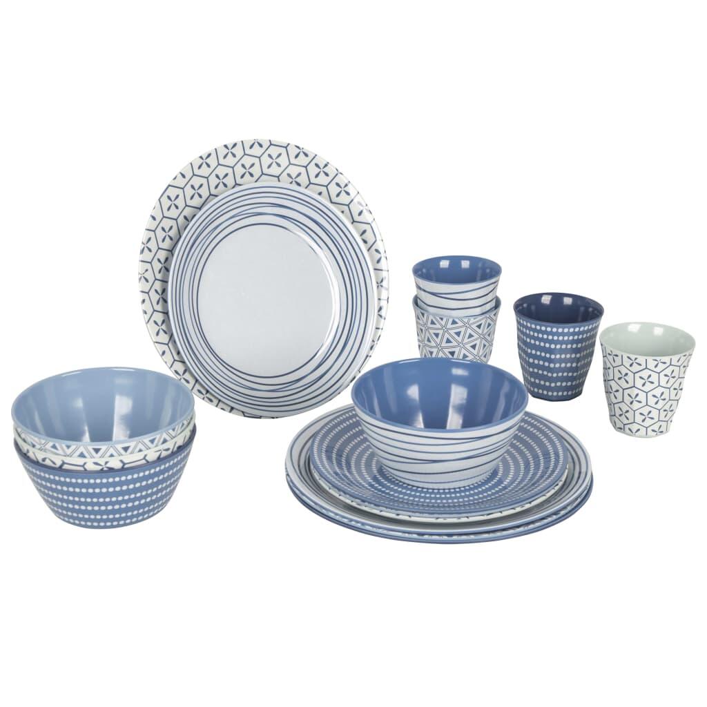 Melamine campingservies Mix&Match borden mokken 16 stuks 1/7