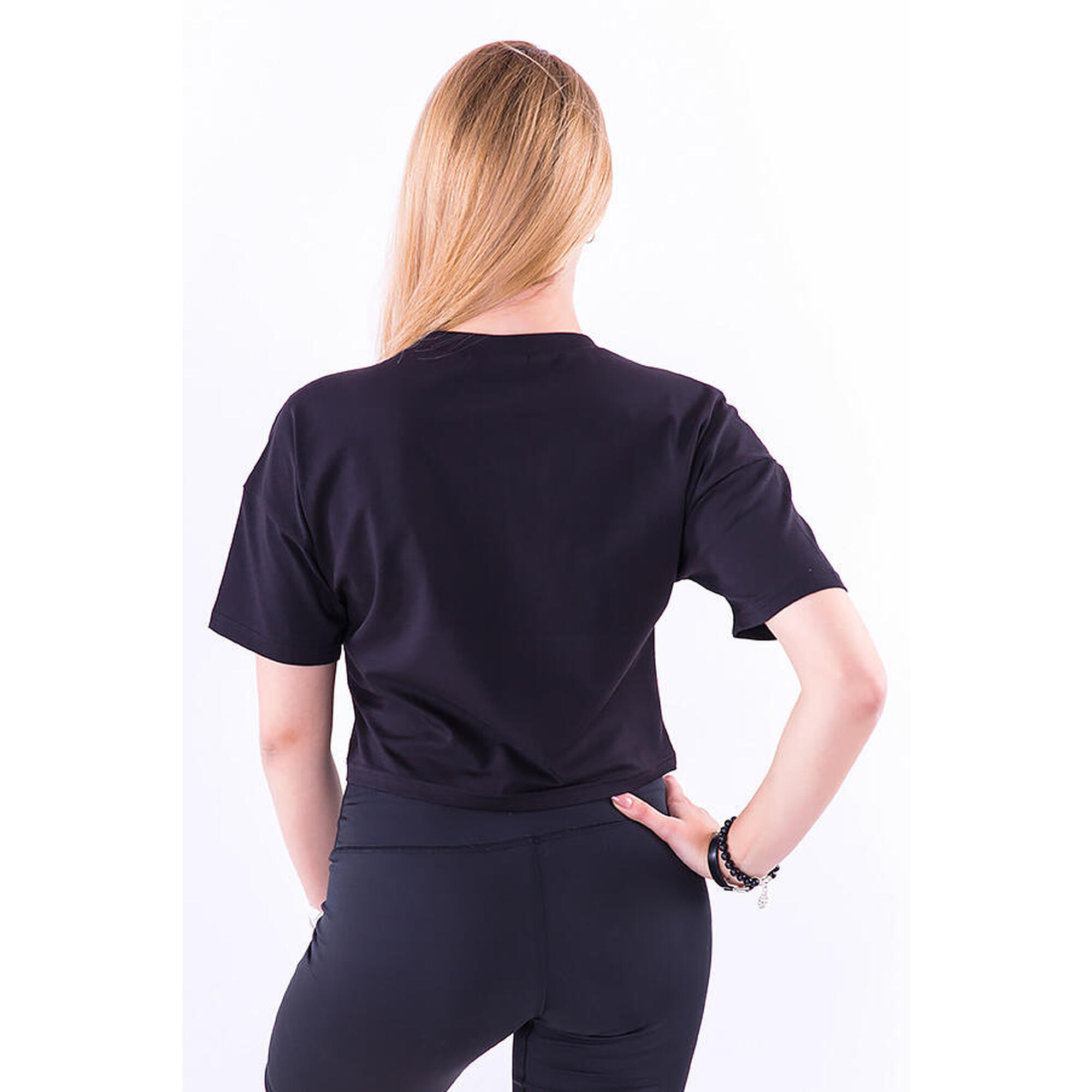 Koszulka treningowa na fitness damska 2skin POWER BLACK