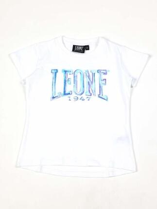 T-shirt manches courtes en coton bleu Leone pour fille