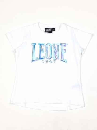 T-shirt manches courtes en coton bleu Leone pour fille