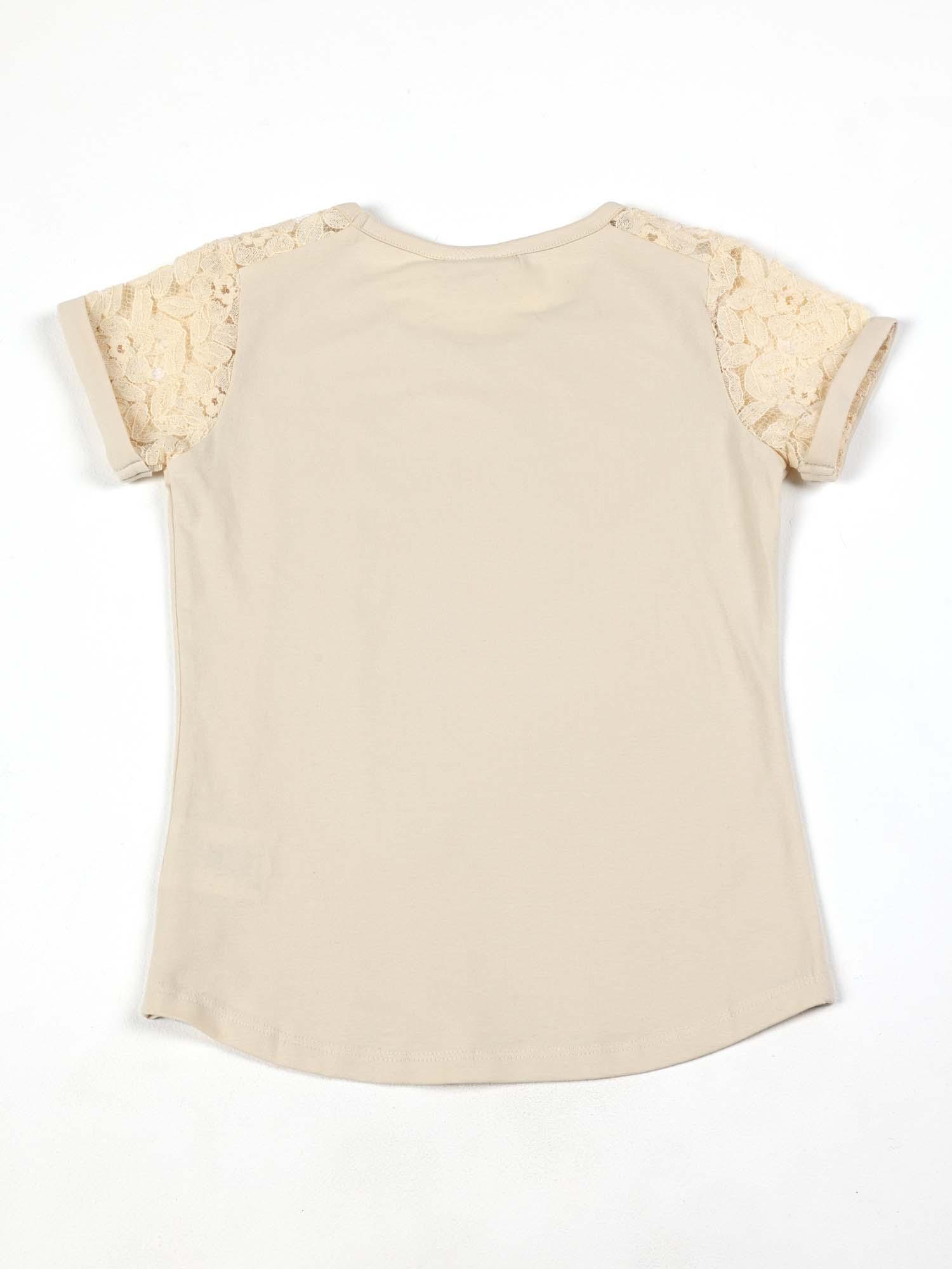 T-shirt manches courtes en coton stretch Leone Lace pour fille 2/2