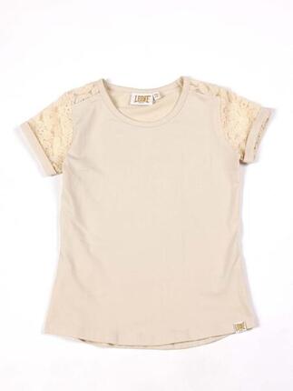 T-shirt manches courtes en coton stretch Leone Lace pour fille