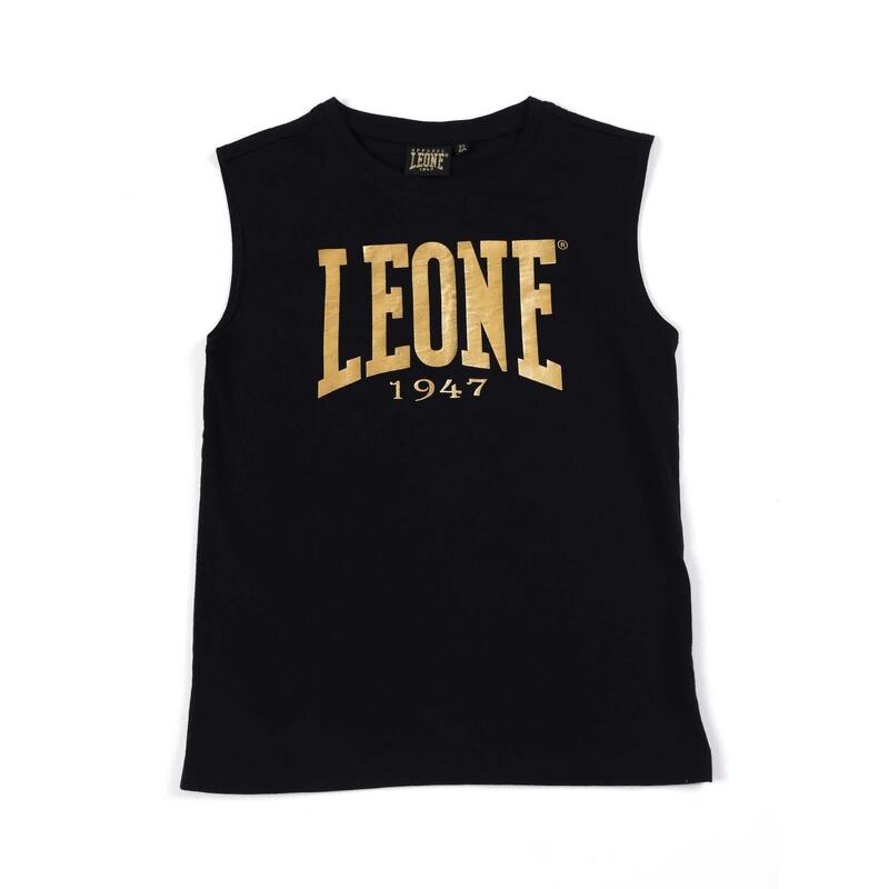 Leone Camiseta básica de algodón sin mangas para niño