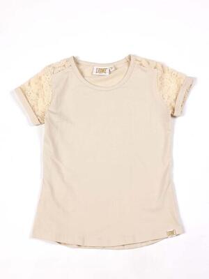 Leone lace stretch katoenen t-shirt met korte mouwen voor meisjes
