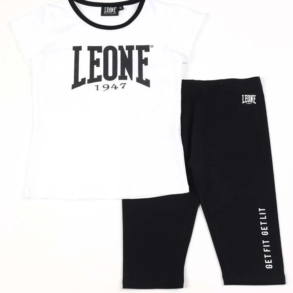 Complete set for girls with a multicolored Leone t-shirt and shorts.