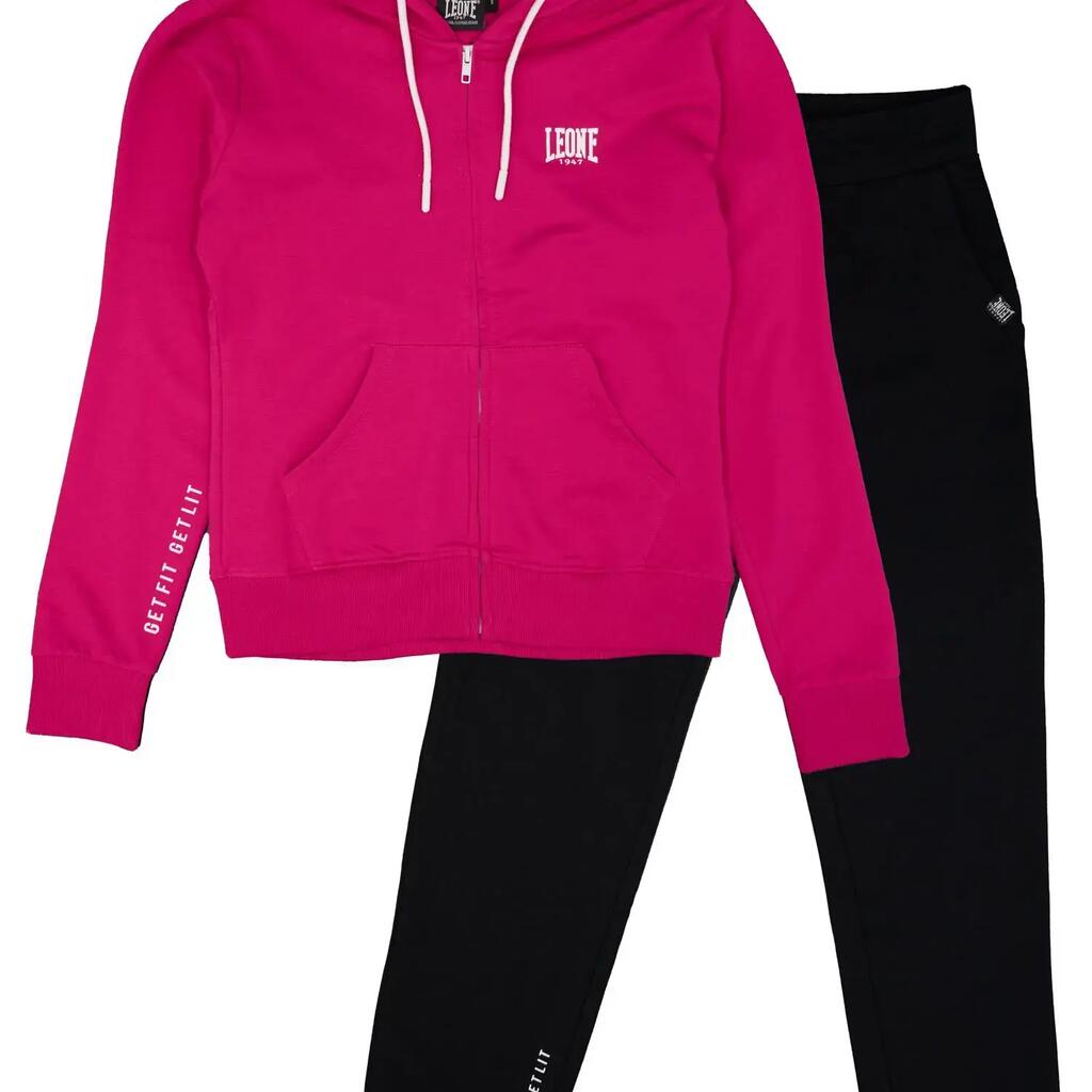 Girls' Non-Sweat Hooded Zip-Up Tracksuit, Multicolor Lion