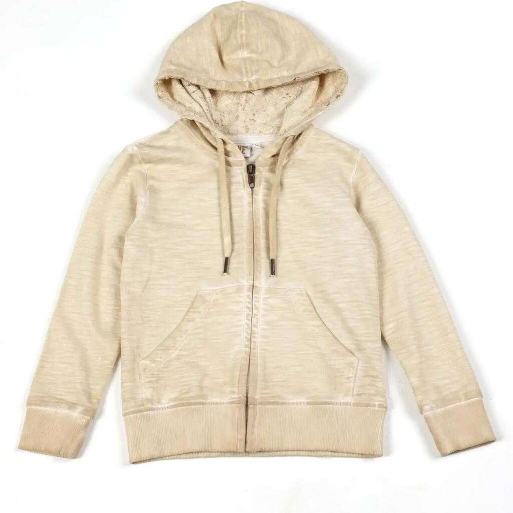 Leone Lace Girls' Zip-Up Cotton Hoodie