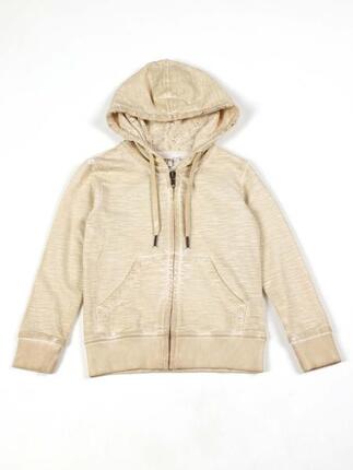 Sweat zippé en coton dentelle Leone pour fille